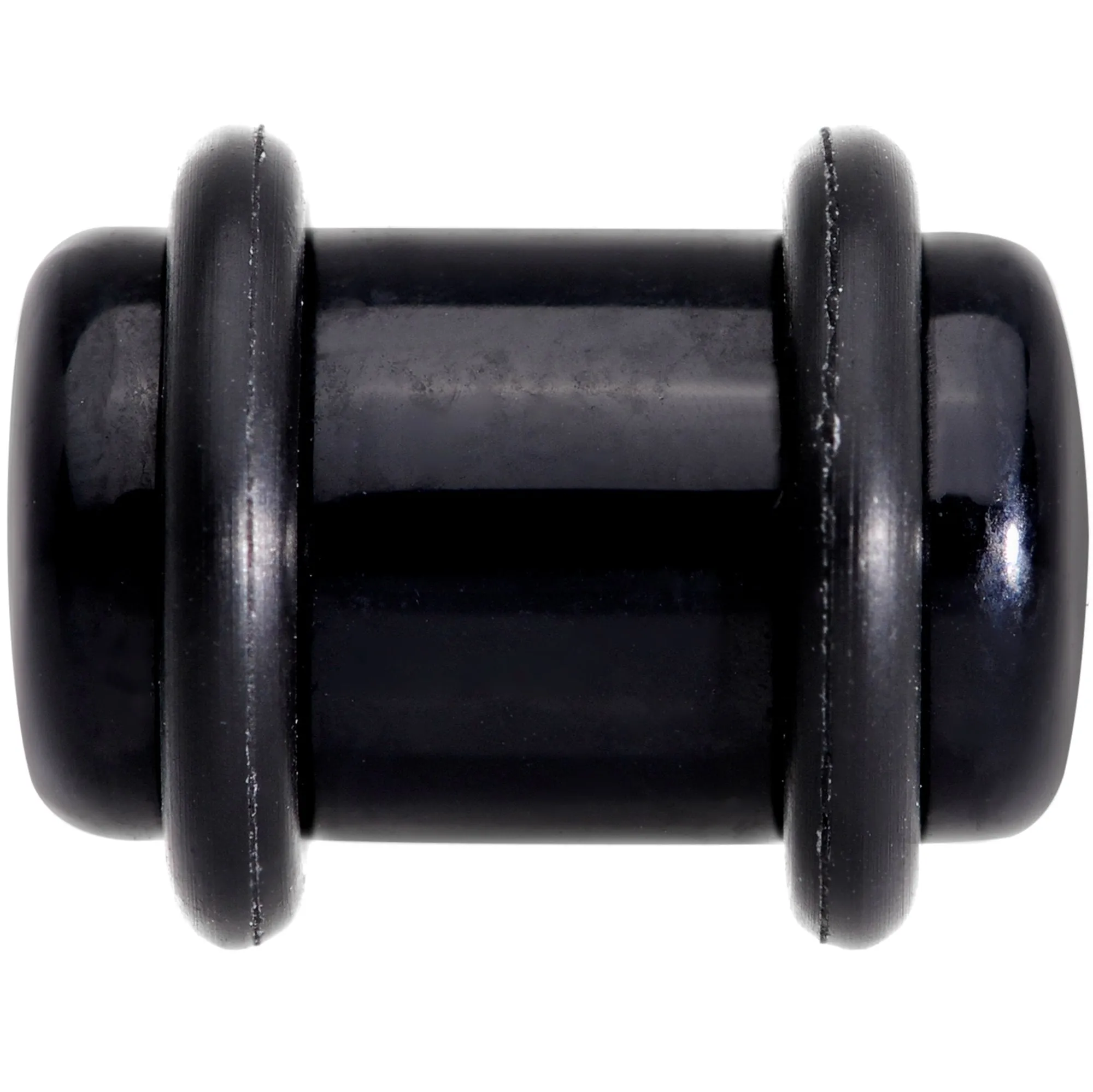 0 Gauge Basic Black Acrylic Straight Plug Set