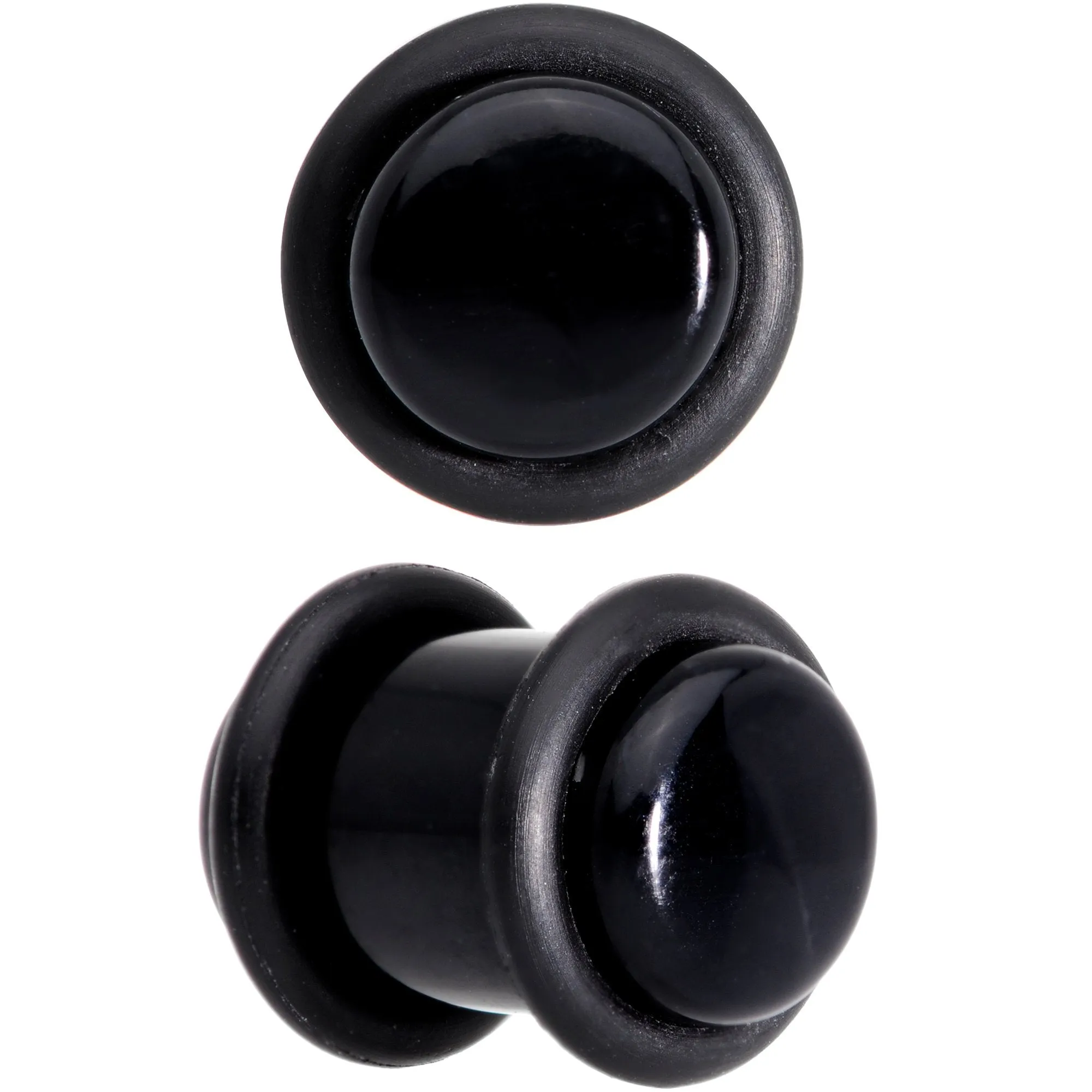 0 Gauge Basic Black Acrylic Straight Plug Set