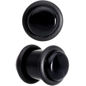 0 Gauge Basic Black Acrylic Straight Plug Set