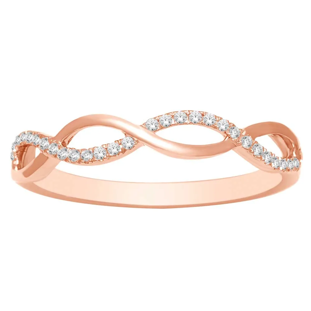 10K Pink Gold 1/10 Ctw Diamond Promise Ring