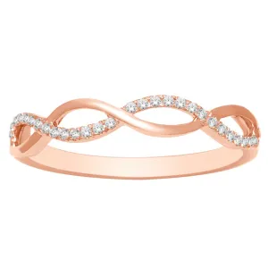 10K Pink Gold 1/10 Ctw Diamond Promise Ring