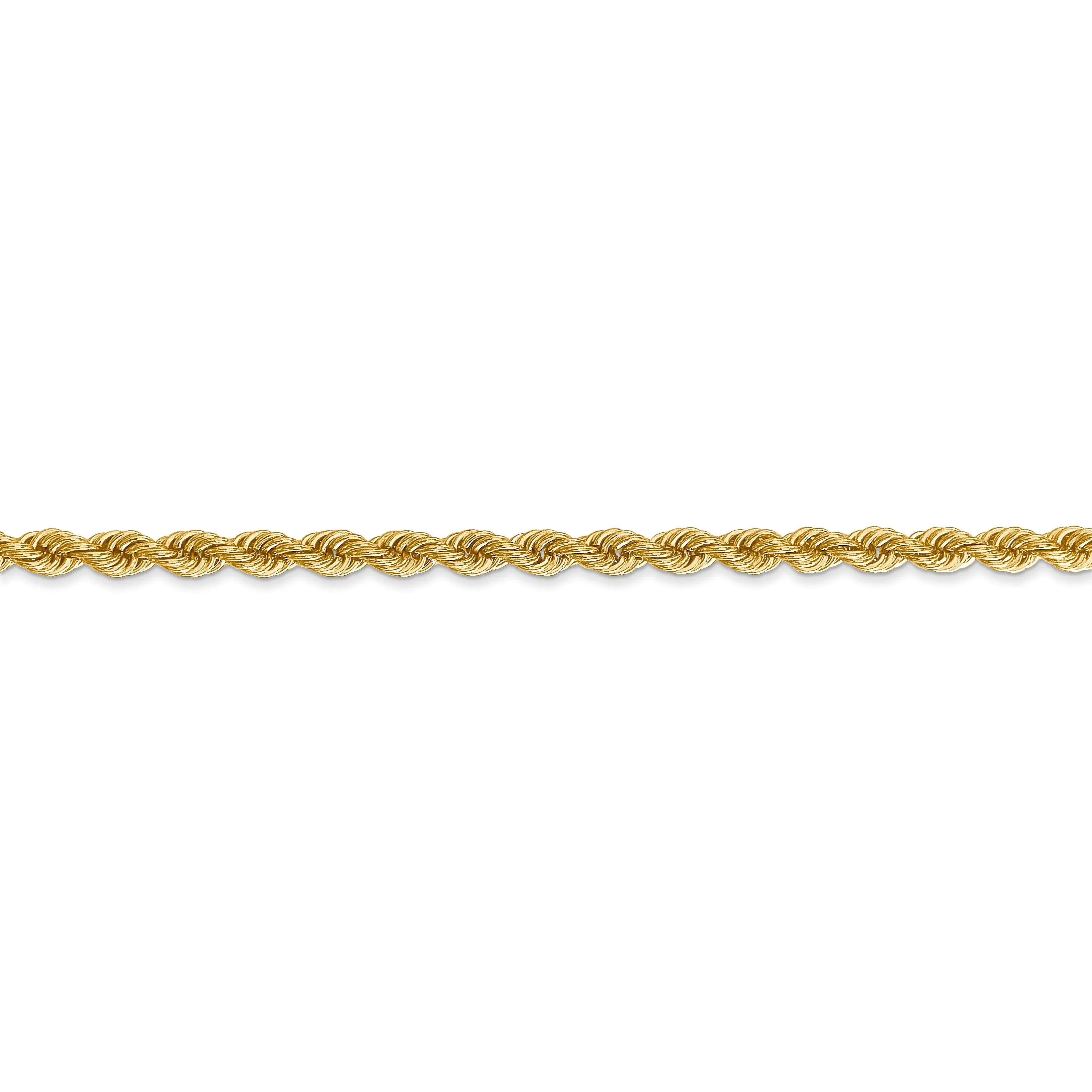 14k Yellow Gold 3.00-mm Handmade Rope Chain