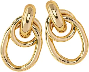 1Pair Stylish Geometric Circle Hoop Earrings for Women Minimalist Fashion Accessory for Everyday and Party Wear Present for Friends Elegant and Chic Design
