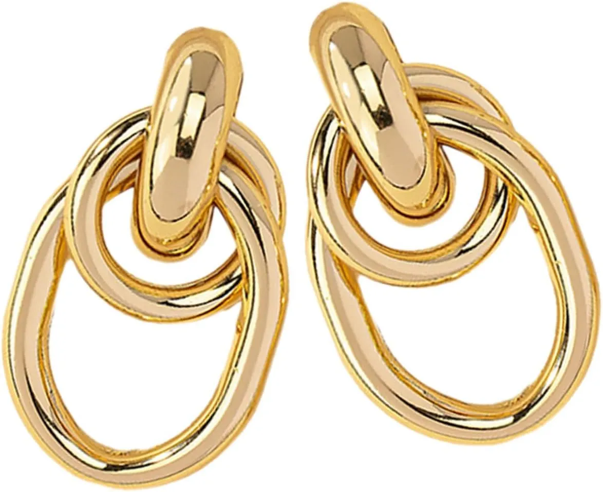 1Pair Stylish Geometric Circle Hoop Earrings for Women Minimalist Fashion Accessory for Everyday and Party Wear Present for Friends Elegant and Chic Design