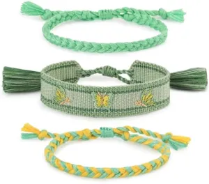 3PCS/Set Handmade Woven Bracelets Set Adjustable Butterfly Bracelets,L