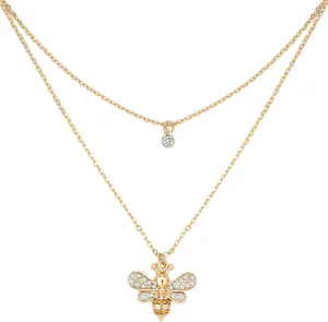 Bee Necklaces for Women Girls 14K Gold Plated Bee Pendant Necklaces Long Dainty Gold Necklace Trendy Necklaces Jewelry Gifts