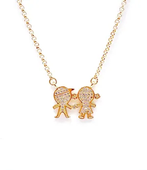 Boy and Girl Necklaces for Mother 18 Inches Cable Chain