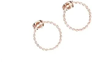 Circle stud earrings, circle earrings, open circle earrings, minimalist earrings, gold circle earrings, geometric earrings,open circle studs (Rose Gold)