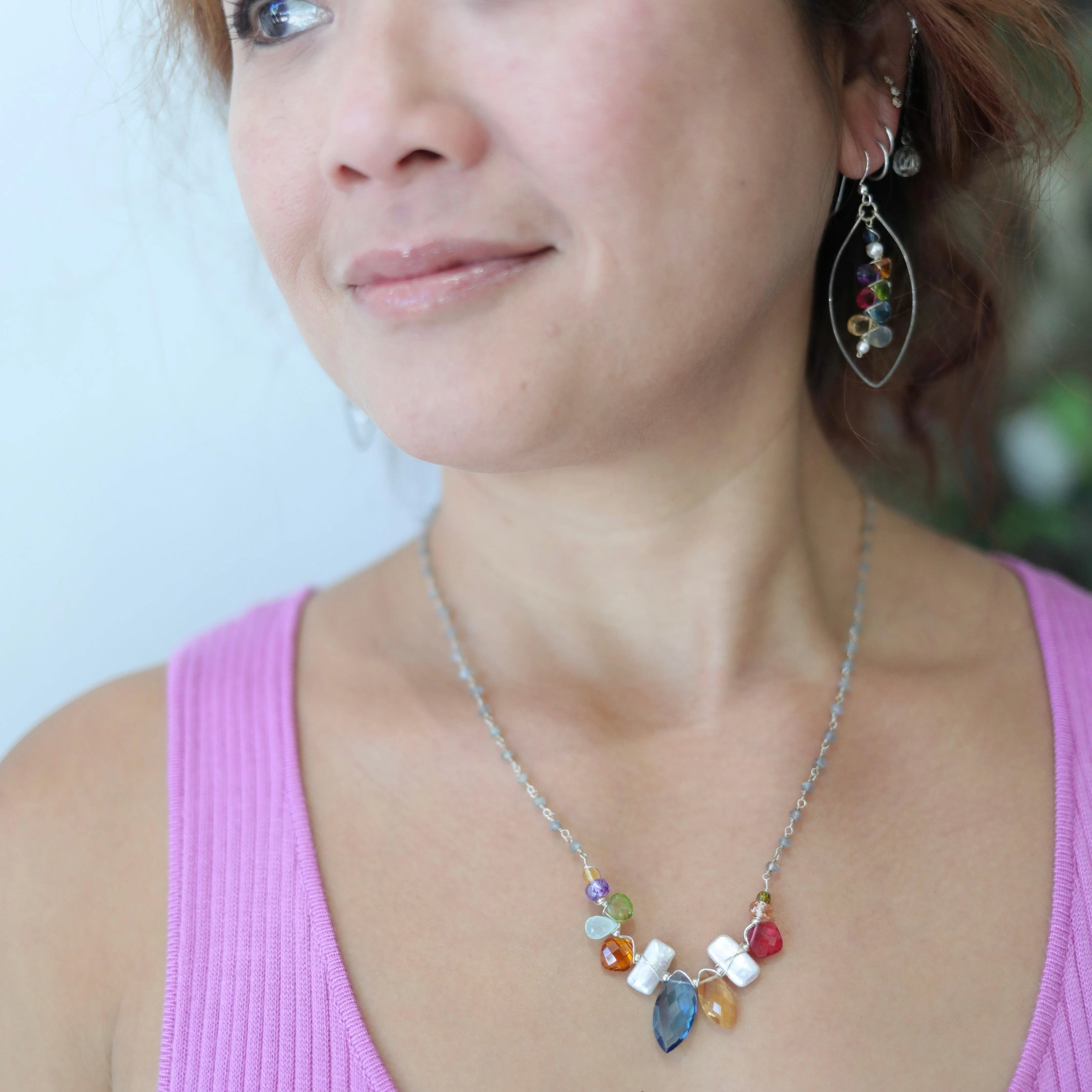 Colorful Kaleidoscope Hoops Earrings