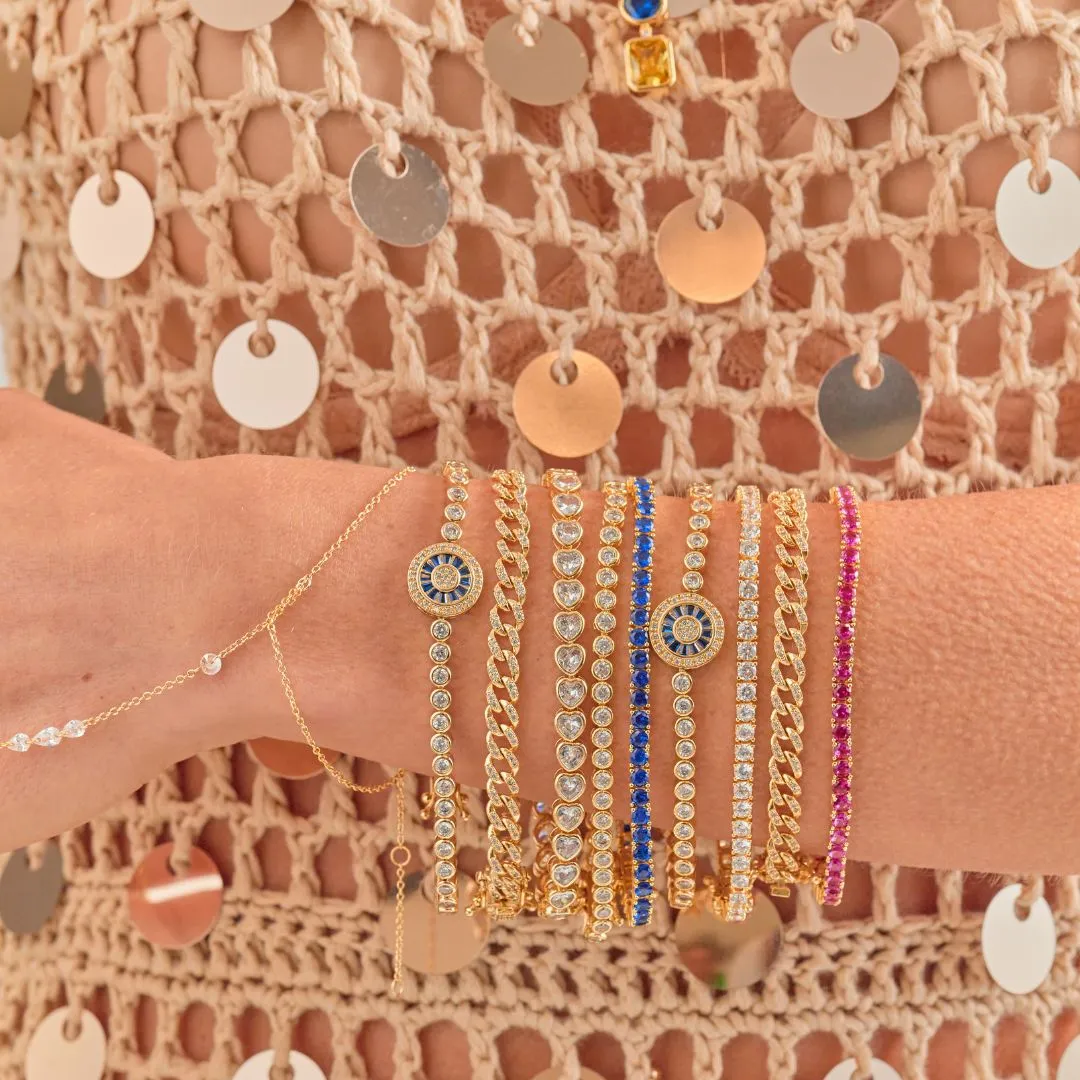 Evil Eye Bezel Tennis Bracelet