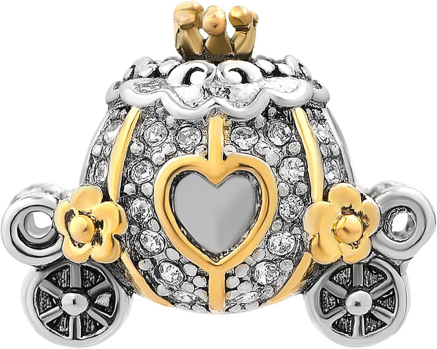 Fairy Cartoon Charm Compatible with Pandora Bracelet Princess Gold Crown Flower Love Women Daughter Granddaughter Birthday