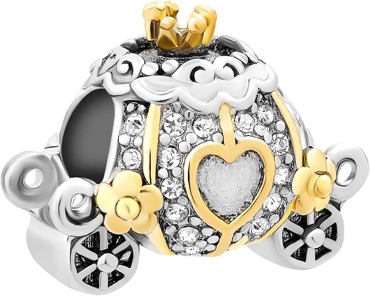 Fairy Cartoon Charm Compatible with Pandora Bracelet Princess Gold Crown Flower Love Women Daughter Granddaughter Birthday