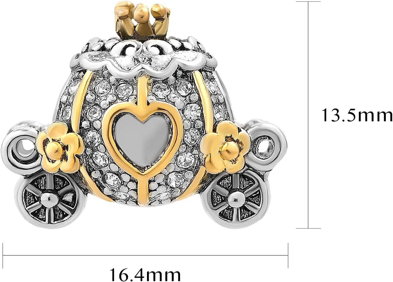 Fairy Cartoon Charm Compatible with Pandora Bracelet Princess Gold Crown Flower Love Women Daughter Granddaughter Birthday
