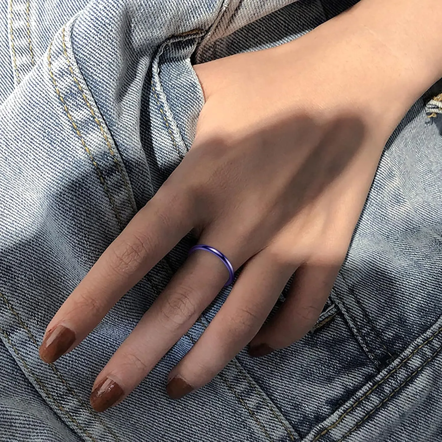 Fashion Trendy Rings Contracted 2MM Fine Hand Teen Girl Jewelry Polished Women's Tail Ring Couple Cute Rings for Women