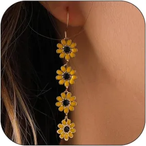 Flower Earrings for Women Daisy Dangling Earrings Sunflower Floral Earrings for Women Holiday Earrings