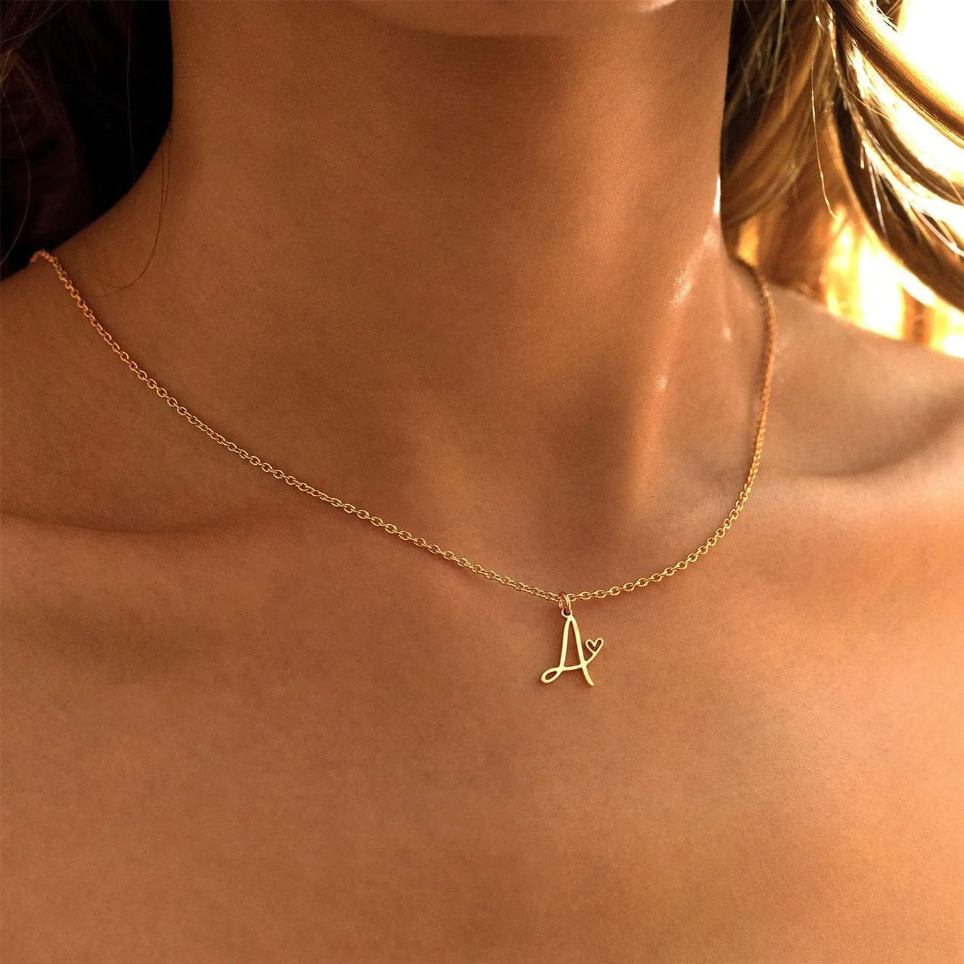 Foxgirl Gifts for Women-Mom Gold Initial Necklaces for Women Personalized Letter A-Z Pendant Necklace Simple Cute Tiny Monogram Necklaces 14K Gold Plated Choker Necklaces Gold Jewelry