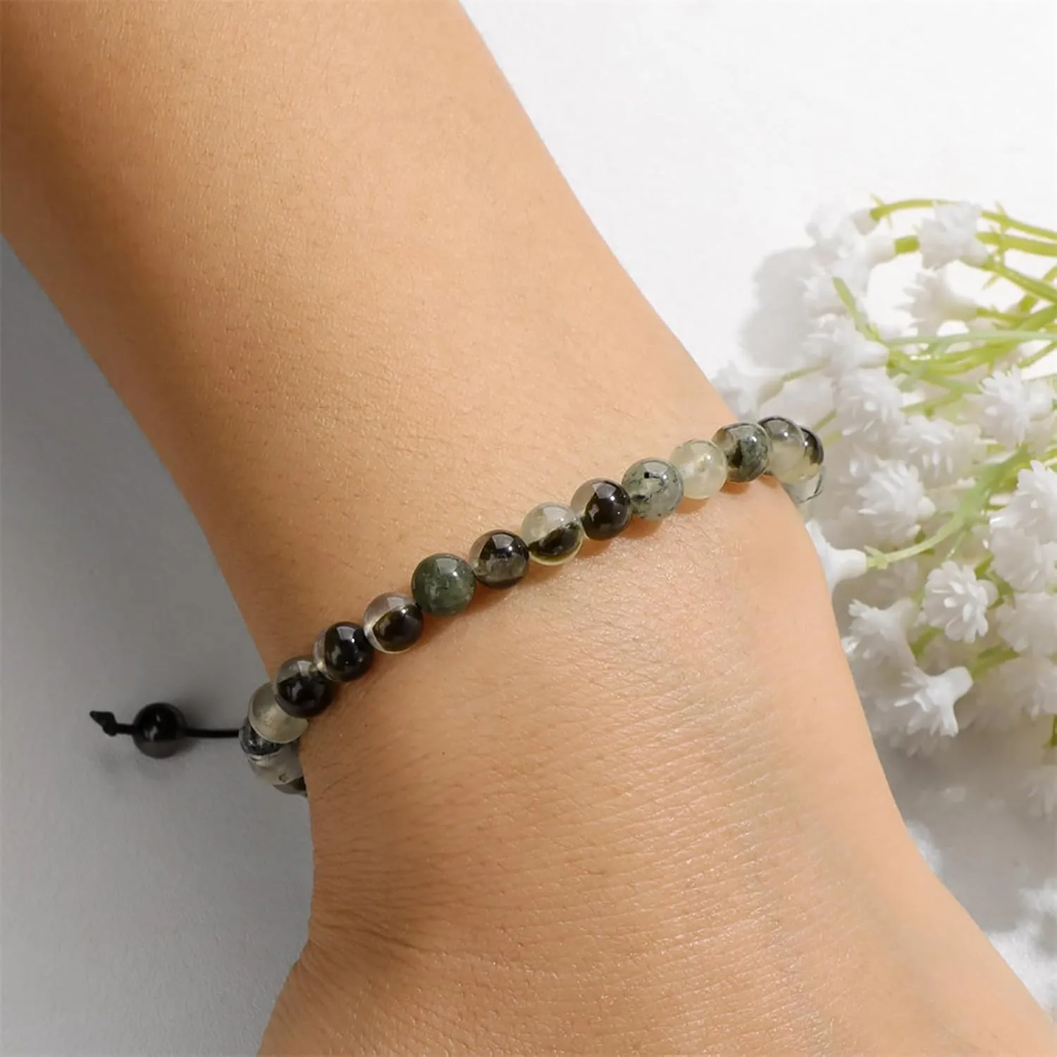 Garnet Bracelets for Women 6mm Adjustable Braided Garnet Crystal Bracelet Red Garnet Bead Bracelet Gemstone Healing Bracelets Natural Stone Bracelets Garnet Jewelry for Women