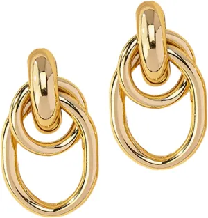 Geometric Hoop Earrings Drop Earrings for Women Fashion Jewelry Minimalist Design Lightweight Alloy Material for Party or Daily Wear