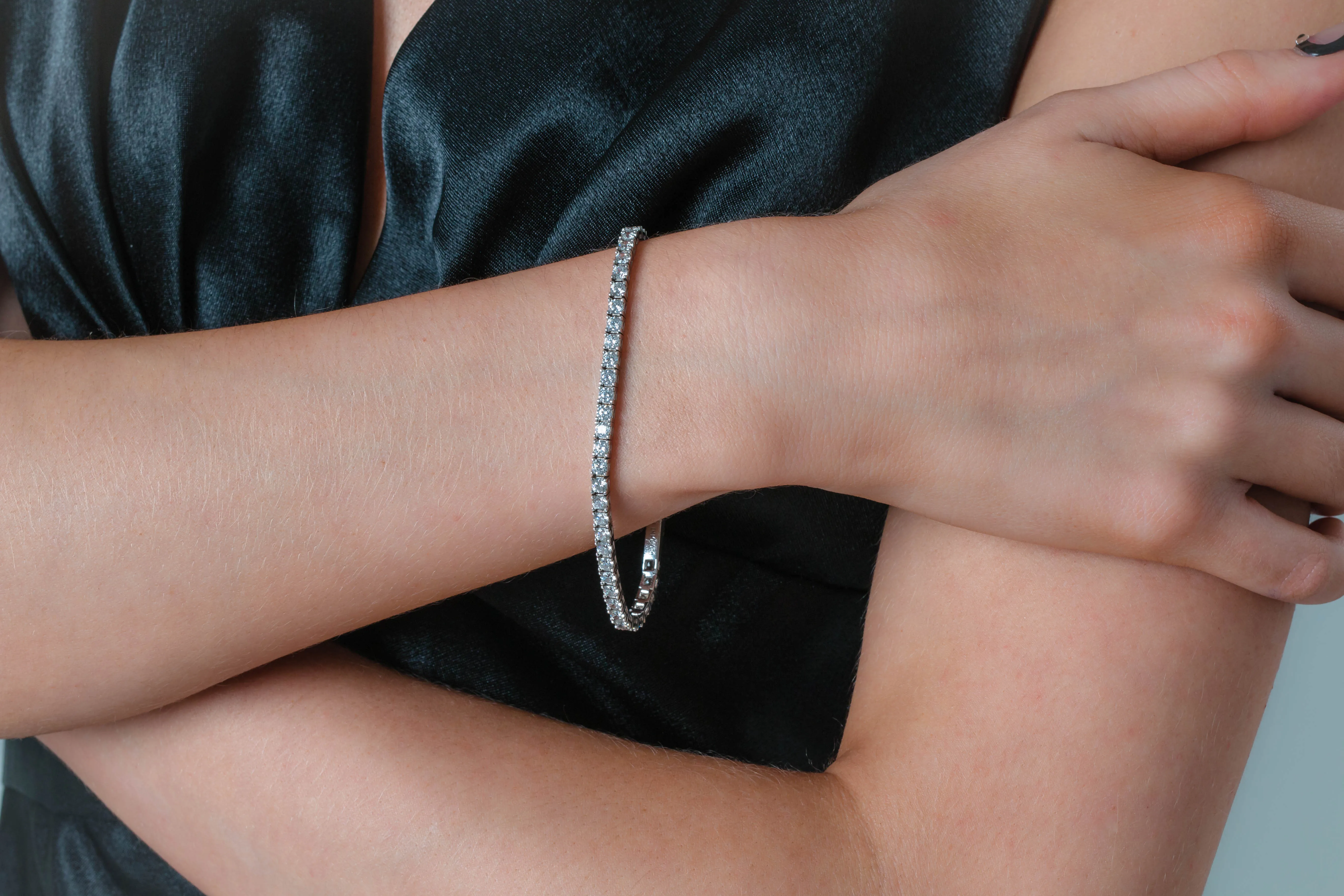 Georgini Selena 3mm Tennis Bracelet Silver Large 19.5cm