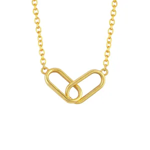 Gold Pendant Necklace for Women, Dainty Necklaces for Women Simple 14K Gold Plated Paperclip Choker Necklaces Cute Minimalist Open Oval Necklaces Gold Jewelry for Women Gifts