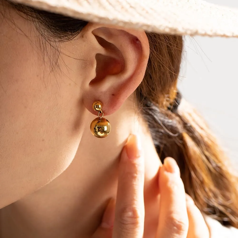 Gold Statement Earrings for Women Large Earrings Silver Chunky Earrings Big Gold Earrings Teardrop Ball Geometric Drop Dangle Earrings Trendy Earrings Fashion Jewelry