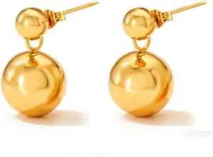 Gold Statement Earrings for Women Large Earrings Silver Chunky Earrings Big Gold Earrings Teardrop Ball Geometric Drop Dangle Earrings Trendy Earrings Fashion Jewelry