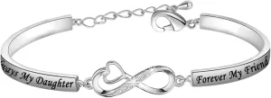 Gzrlyf Daughter Bracelets Always My Daughter Forever My Friend Bracelets Daughter Gift from Mom Dad