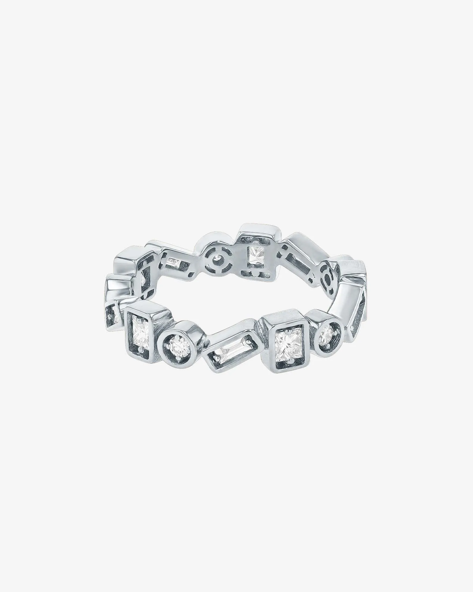 Inlay ZigZag Diamond Eternity Band