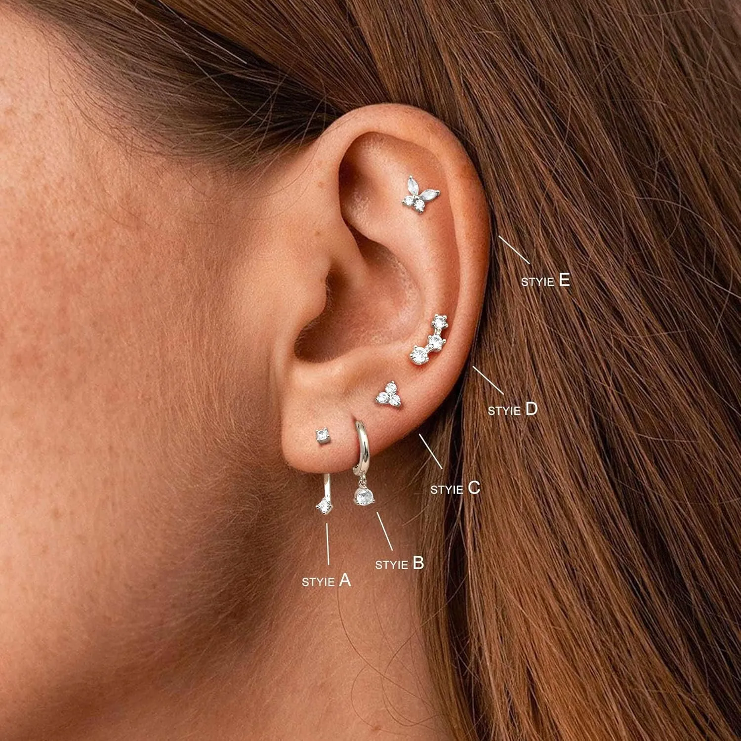 Jstyle Hypoallergenic Surgical Steel Earrings for Women 14K Gold Earring Stack Set Stainless Steel Stud Earrings Dainty Huggie Hoop Cartilage Earring Sets for Multiple Piercing