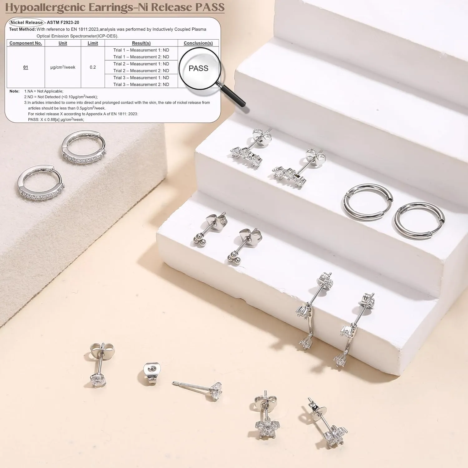 Jstyle Hypoallergenic Surgical Steel Earrings for Women 14K Gold Earring Stack Set Stainless Steel Stud Earrings Dainty Huggie Hoop Cartilage Earring Sets for Multiple Piercing