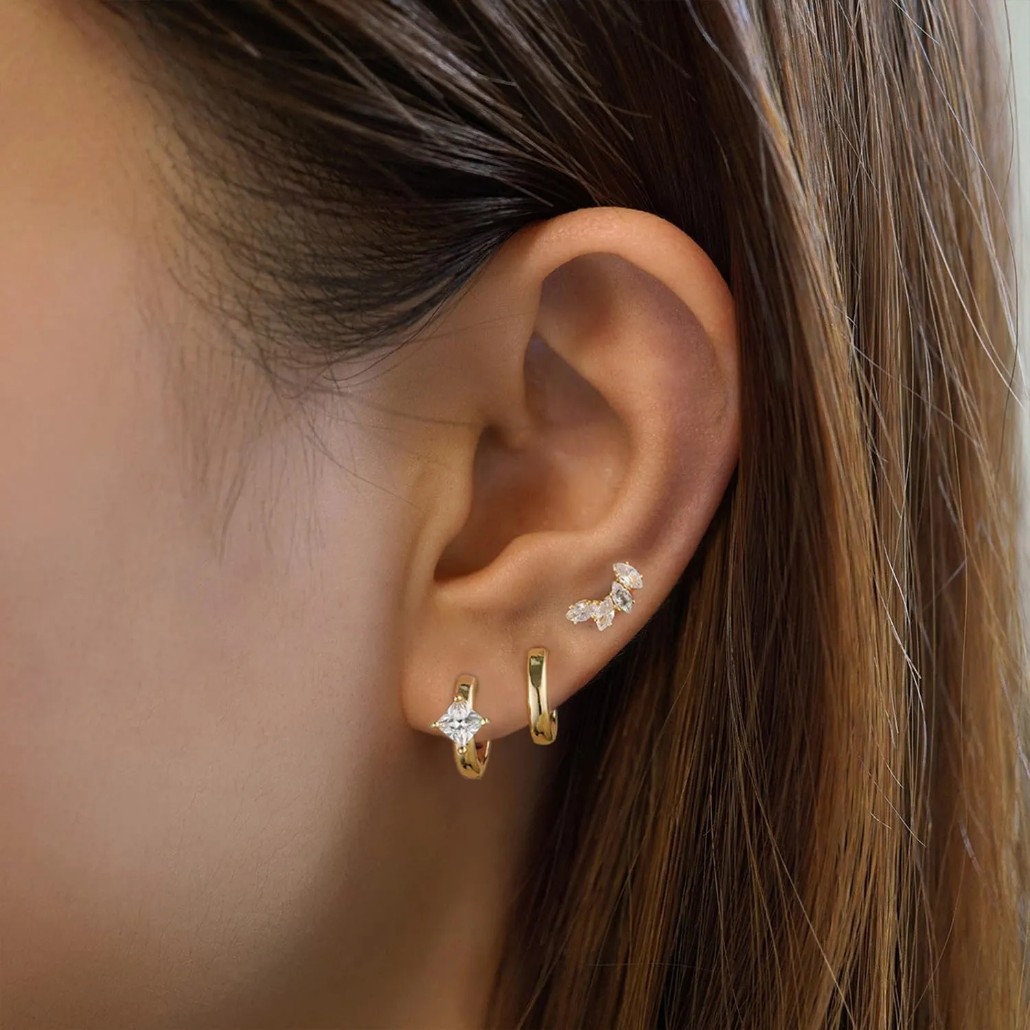 LEXODY Silver Hoop Earrings Set for Women, Lightweight Small Sterling Silver/Gold Hoop Huggie Earrings Multiple Piercing Hypoallergenic Cartilage Earrings for Women Trendy Jewelry Gifts