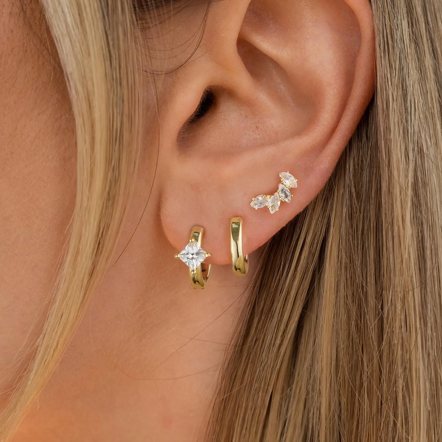 LEXODY Silver Hoop Earrings Set for Women, Lightweight Small Sterling Silver/Gold Hoop Huggie Earrings Multiple Piercing Hypoallergenic Cartilage Earrings for Women Trendy Jewelry Gifts