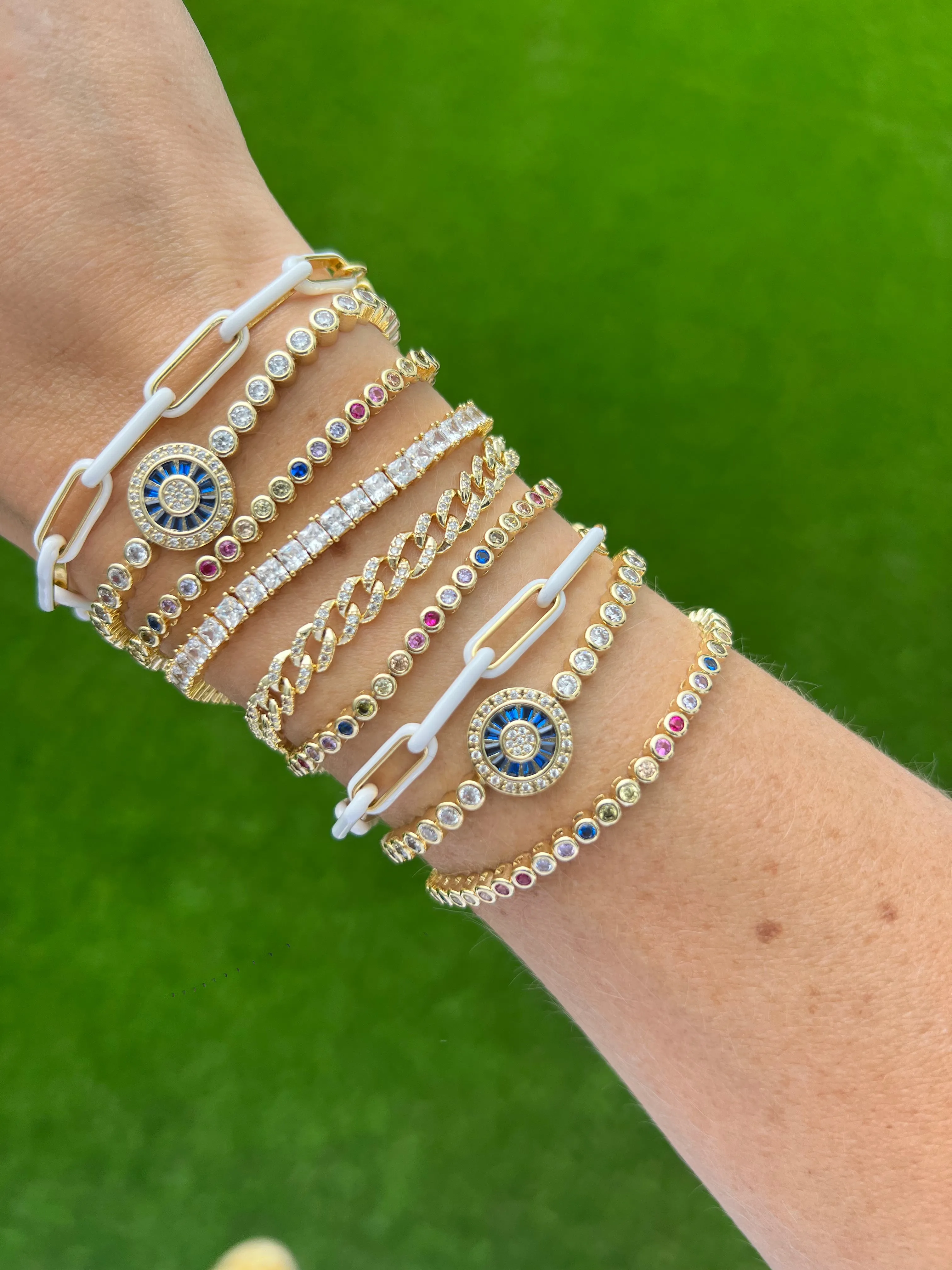 Mini Rainbow Bezel Tennis Bracelet