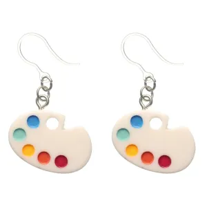 Paint Palette Dangles Hypoallergenic Earrings for Sensitive Ears Made with Plastic Posts