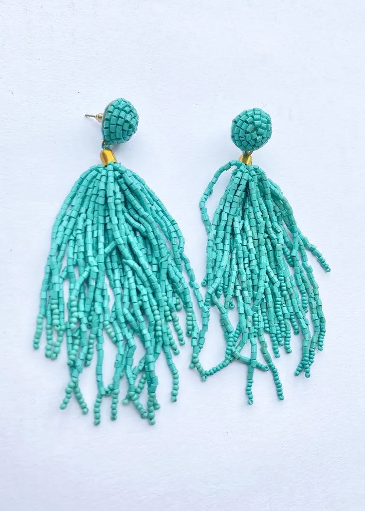 Ravello Fringe Drops- Turquoise