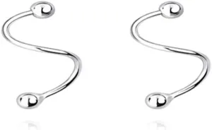 Reffeer Solid 925 Sterling Silver Minimalist Crawler Earrings Little Ball Wrap Cuff Earrings For Women Teen Cartilage Earrings Helix Piercing Earrings