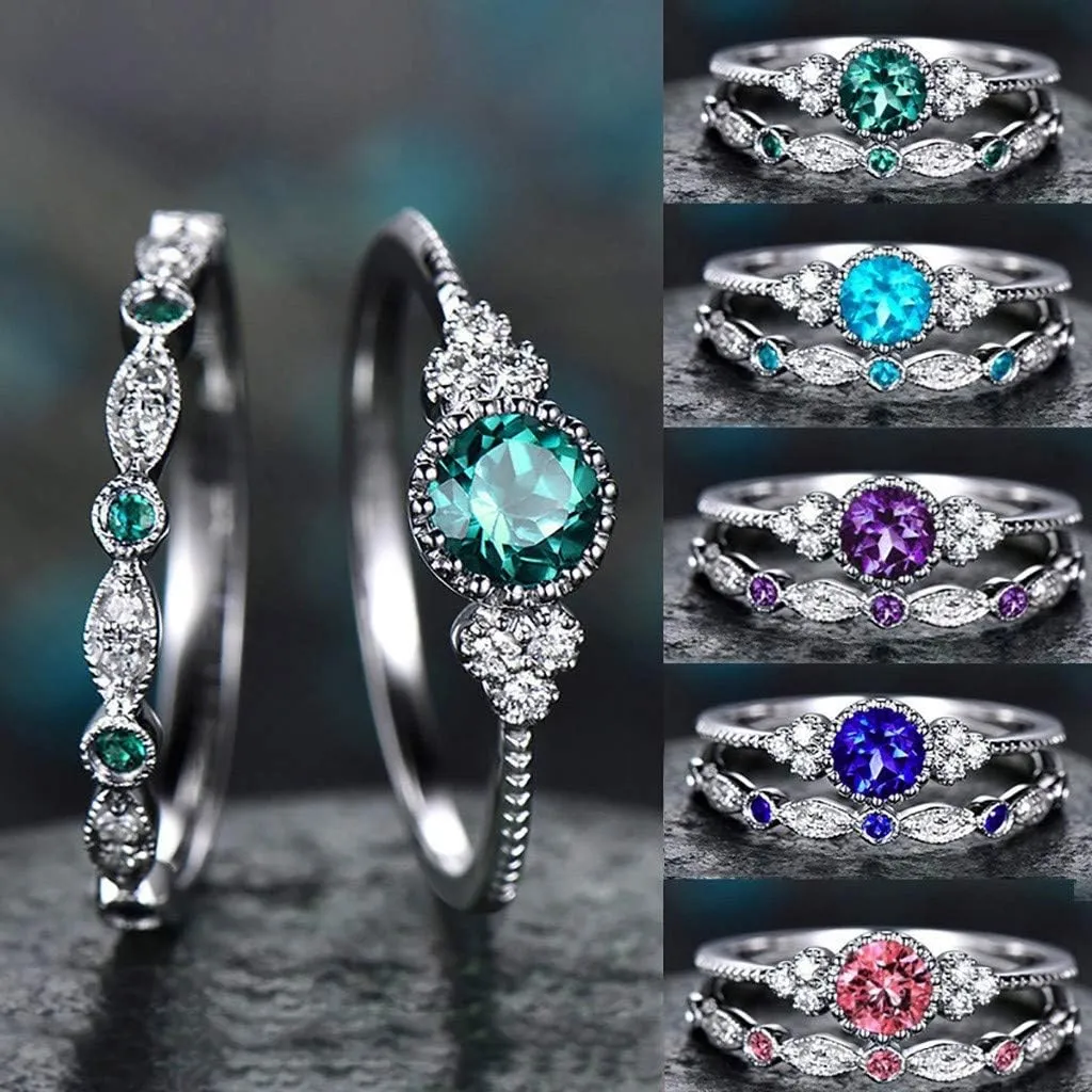 Rings for Womens Wedding Ring Bands Promise Rings 925 Sterling Silver Knuckle Rings Valentine's Day Gifts (h)