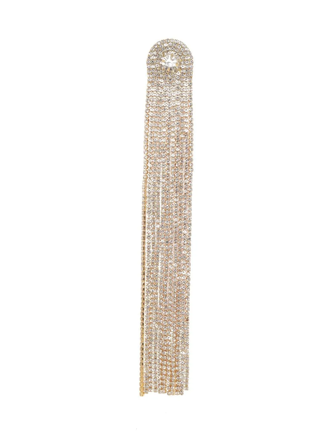 Rubans 18K Gold-Plated AD & Zirconia Studded Multi-Layer Glamorous Shoulder Duster Earring