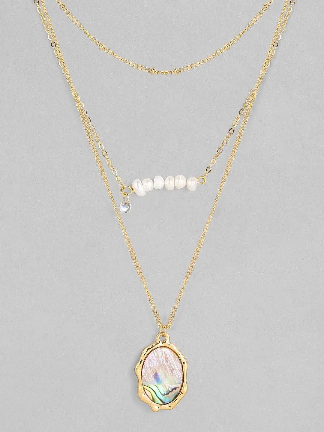 Rubans Gold Plated Handcrafted Layered Necklace