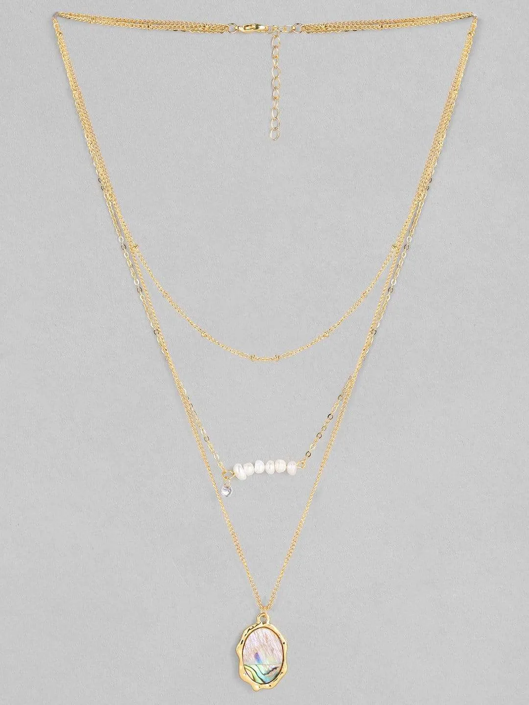 Rubans Gold Plated Handcrafted Layered Necklace