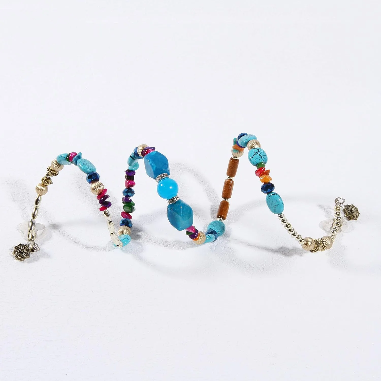 Turquoise Beaded Stretch Bracelets Bohemian Stackable Bracelets Y2K Summer Beach Bracelets Jewelry for Women