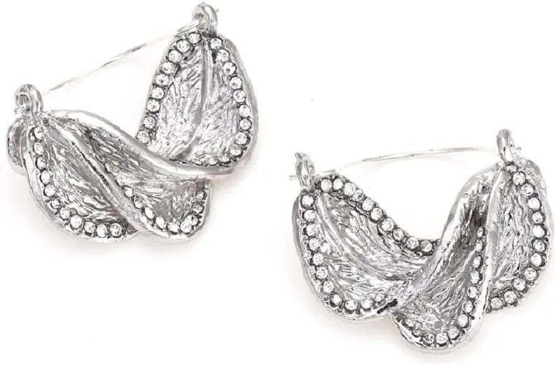 Twisted Spiral Leaf Earrings - Cute Plant Dangle Studs, Funny Statement Earrings, Hypoallergenic, Bohemian Flower Leaf Jewelry
