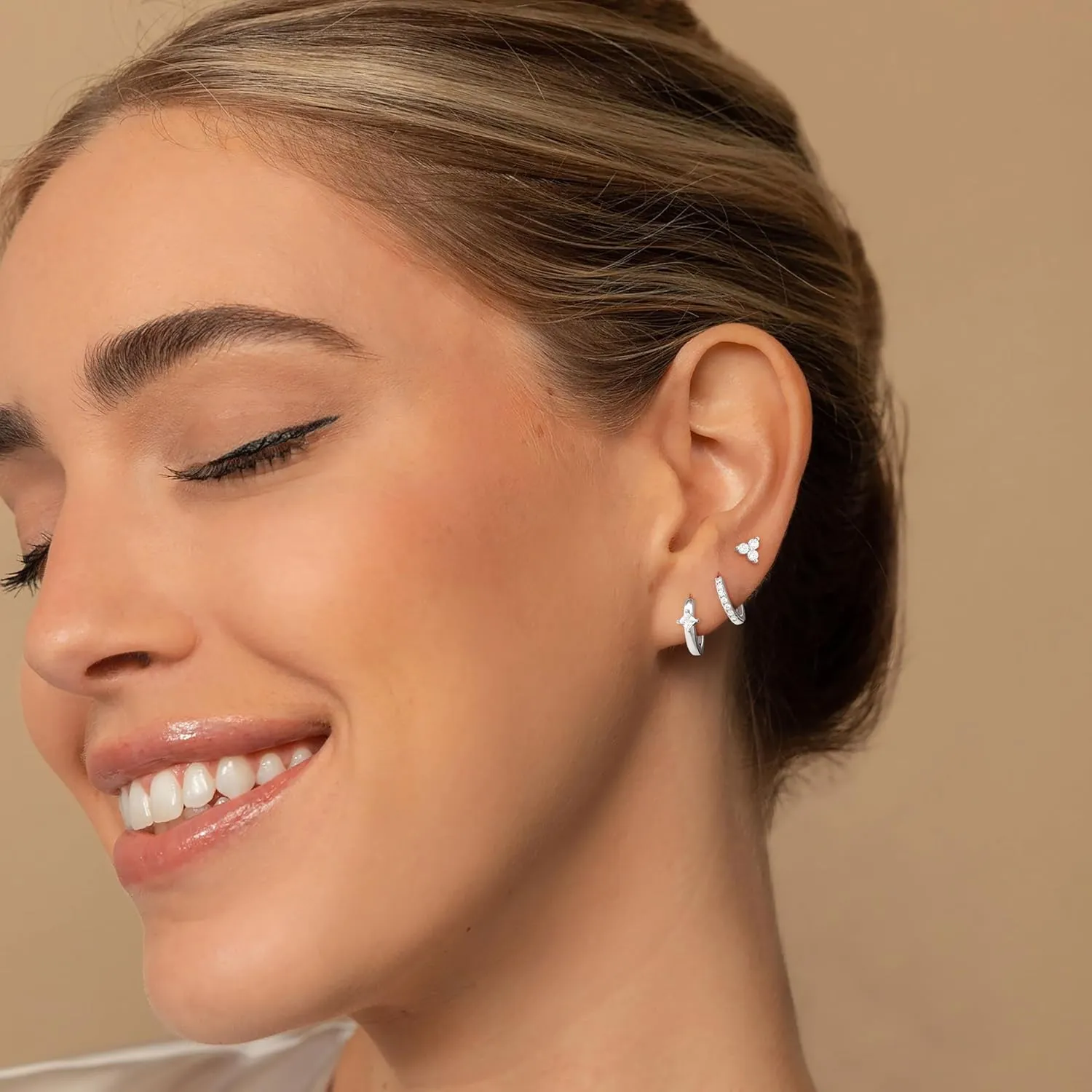 WFYOU Gold Hoop Earrings for Women Trendy 925 Sterling Silver Stud Earrings Set Hypoallergenic 14k Gold Earrings for Women Earring Stacks Dainty Huggie Small Hoop Cartilage Earrings for Women Jewelry