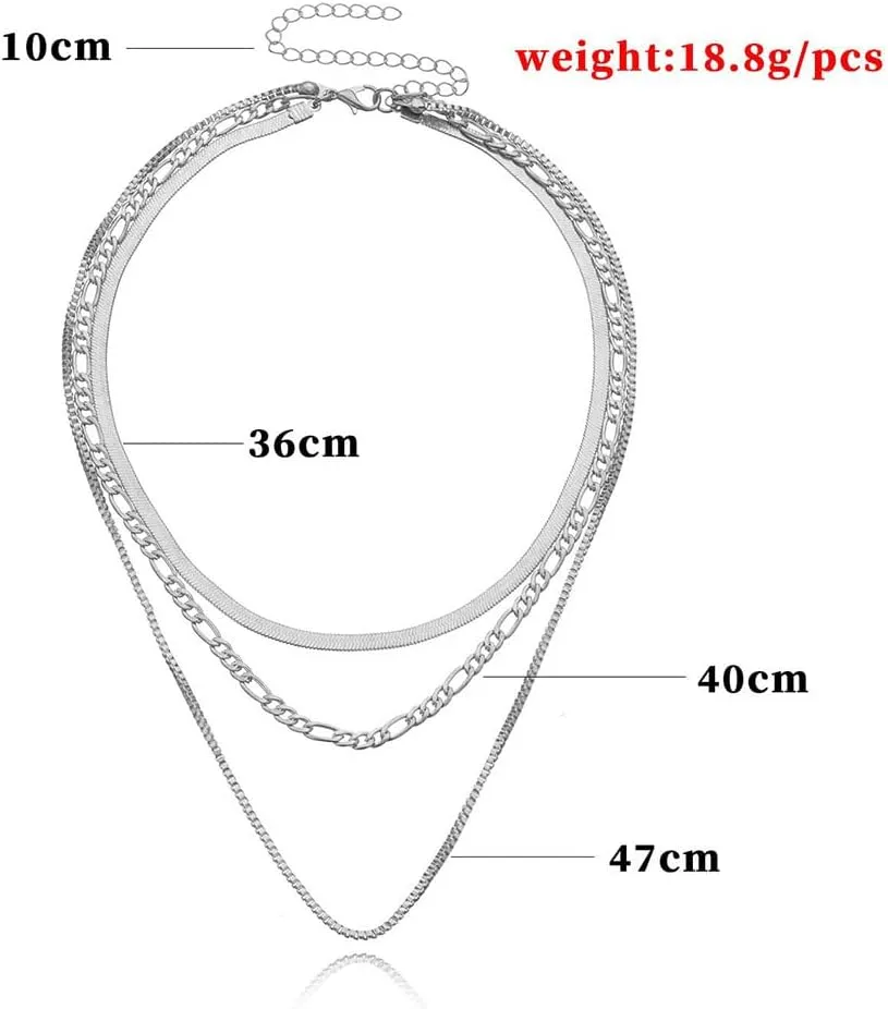 Yalice Layered Chain Necklace Set Herringbone Necklace for Women Dainty Chains Choker Necklaces Stackable Minimalist Necklaces Jewelry Gift for Her